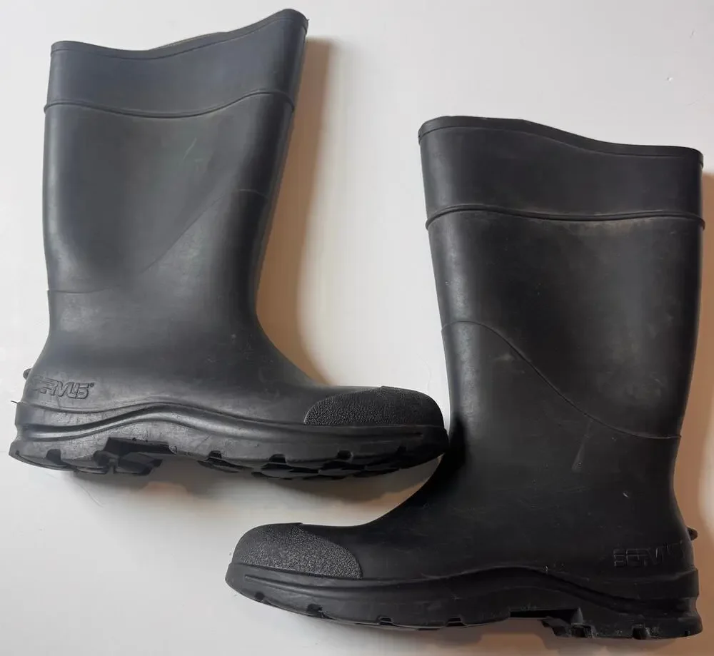 Servus Men's Rubber Work Boots USA Made Sz 11 Black